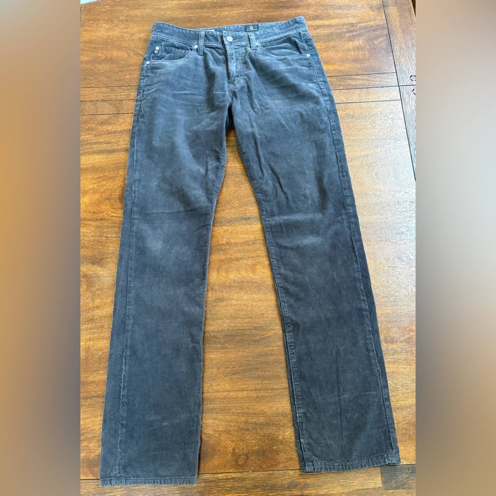 AG Adriano Goldschmied Corduroy Pants Mens 33”W The Graduate Tailored Leg Black - Picture 3 of 16